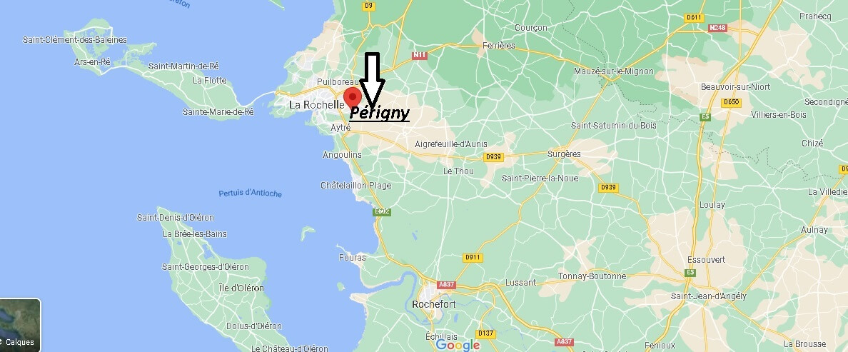 Où se situe Périgny (Code postal 17180)