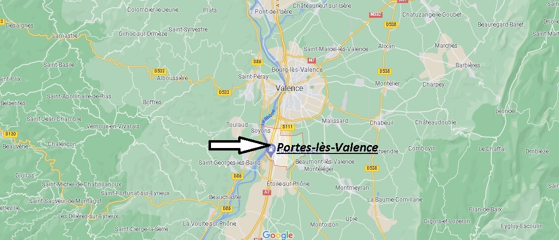 Où se situe Portes-lès-Valence (Code postal 26800)