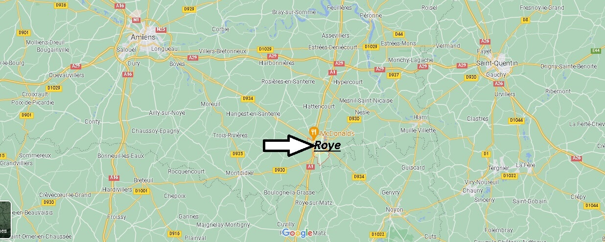 Où se situe Roye (Code postal 80700)