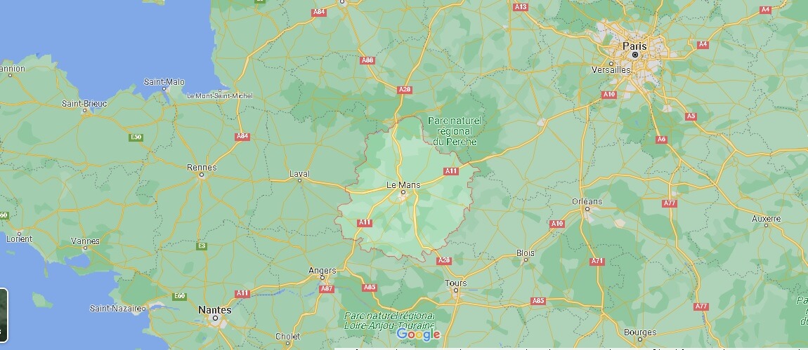Où se situe Sarthe (Code postal 72)