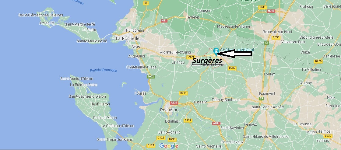 Où se situe Surgères (Code postal 17700)
