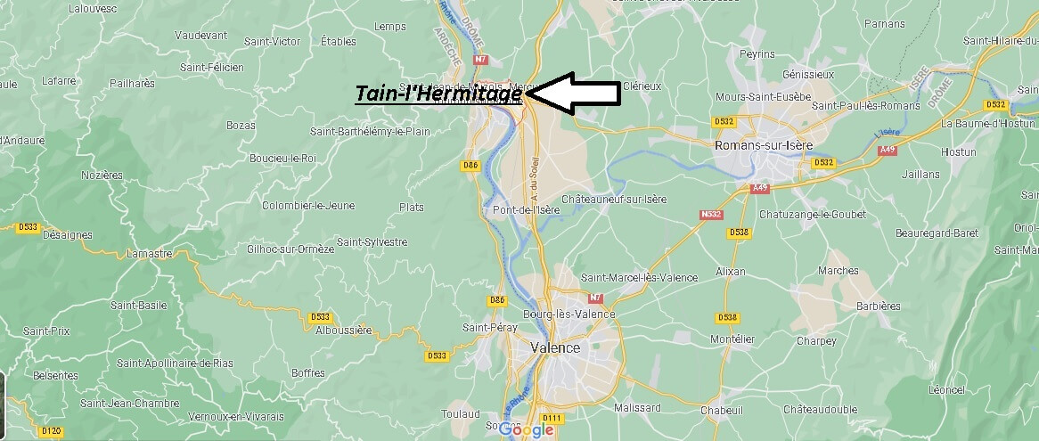 Où se situe Tain-l'Hermitage (Code postal 26600)