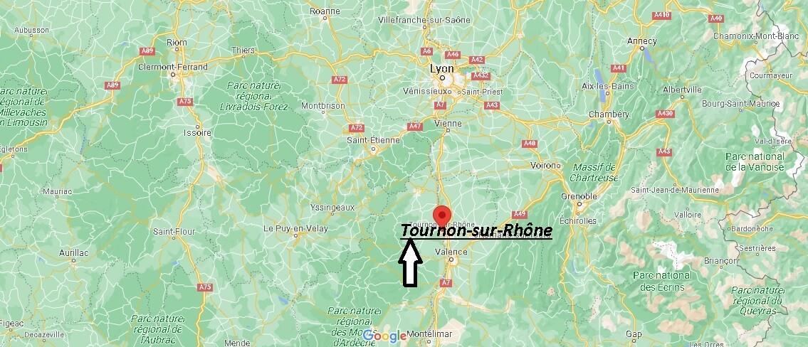 Où se situe Tournon-sur-Rhône (Code postal 07300)