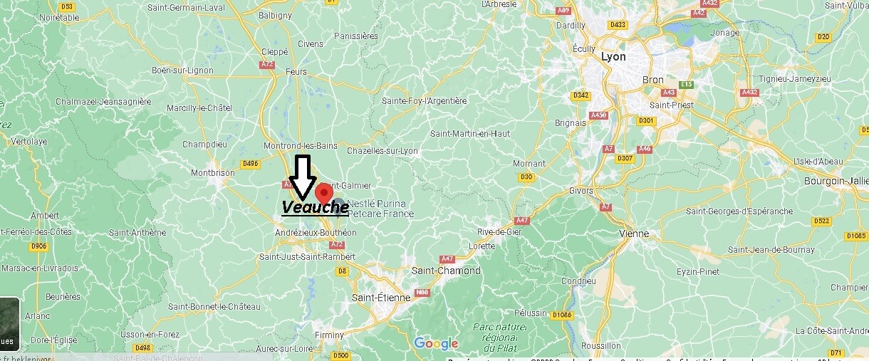 Où se situe Veauche (Code postal 42340)