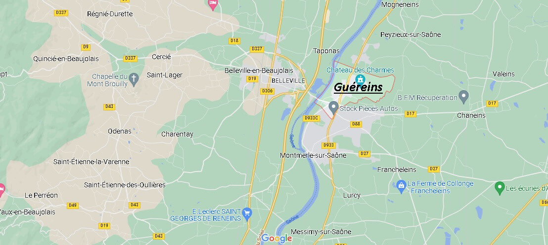 Où se situe Guéreins (01090)