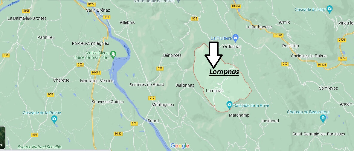 Où se situe Lompnas (01680)