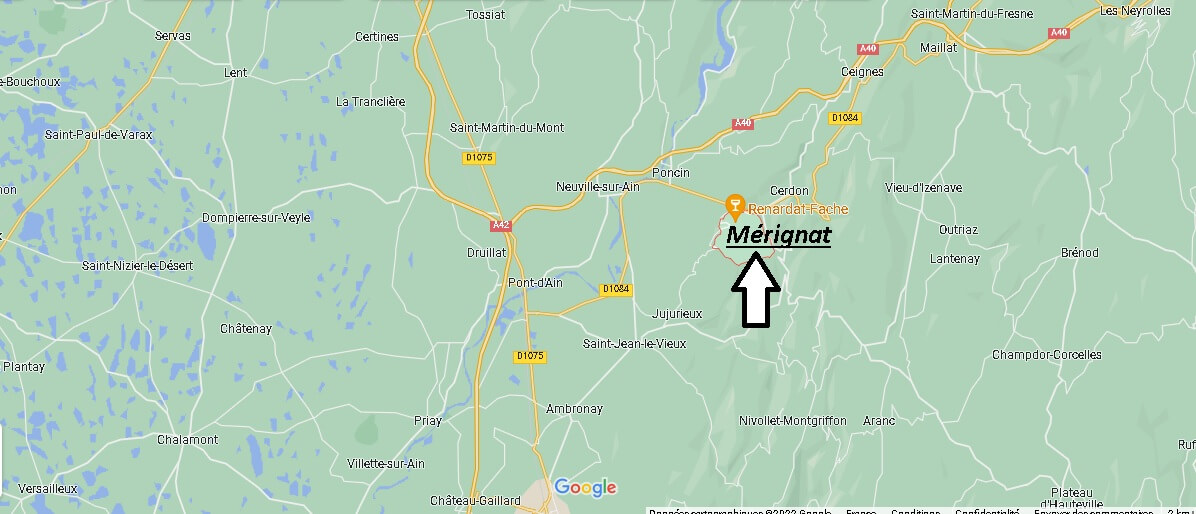 Où se situe Mérignat (01450)