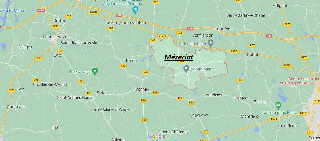Où se situe Mézériat (01160)