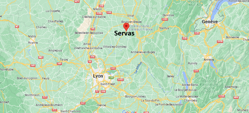 Où se situe Servas (01960)