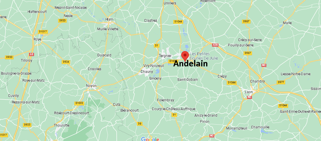 Où se situe Andelain (02800)