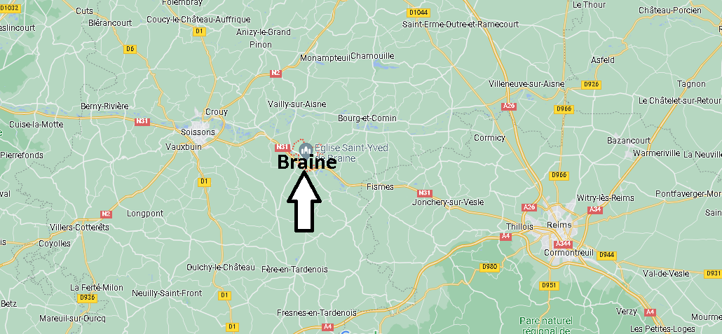 Où se situe Braine (02220)