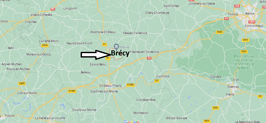 Où se situe Brécy (02210)