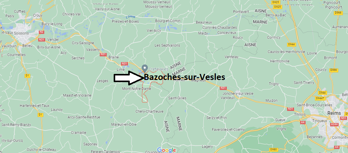 Où se situe Bazoches-sur-Vesles (02220)
