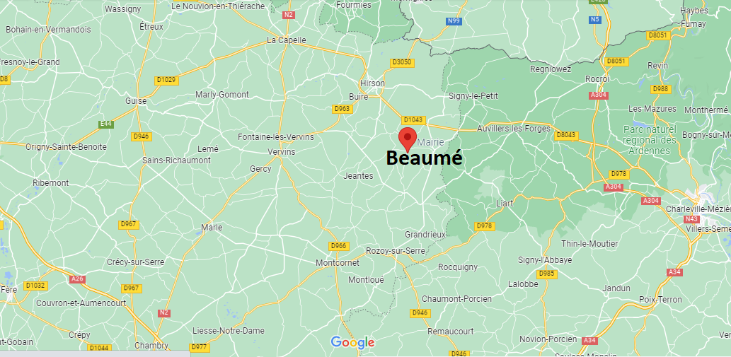 Où se situe Beaumé (02500)