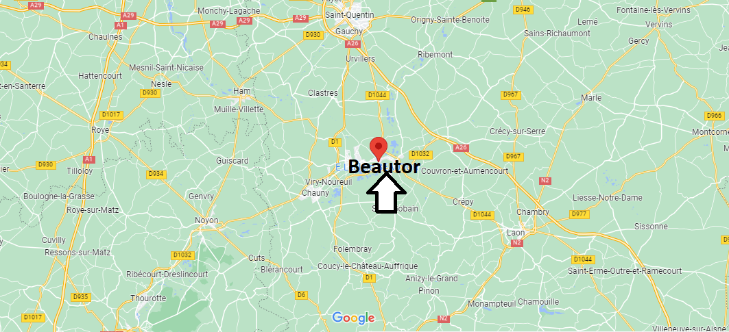 Où se situe Beautor (02800)