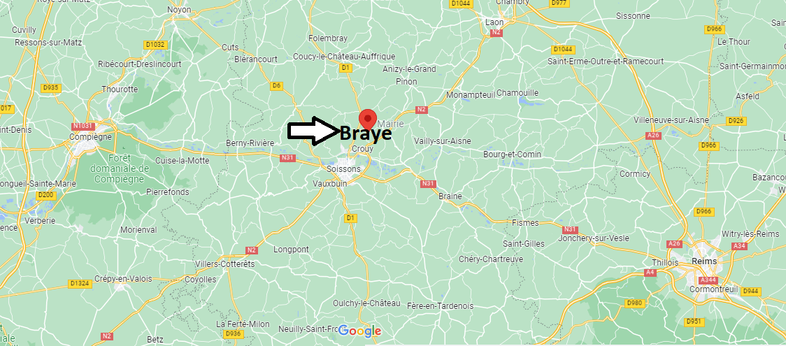 Où se situe Braye (02880)