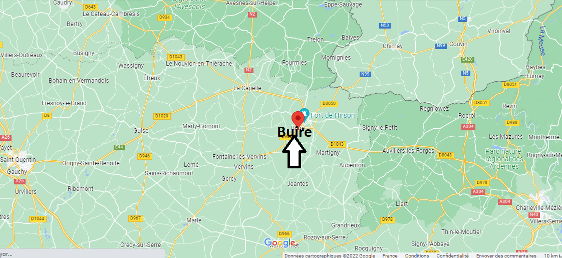 Où se situe Buire (02500)