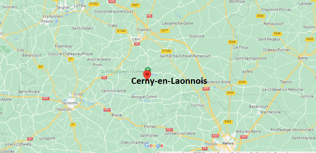 Où se situe Cerny-en-Laonnois (02860)