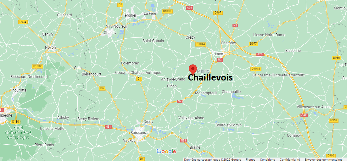 Où se situe Chaillevois (02000)