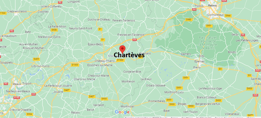 Où se situe Chartèves (02400)