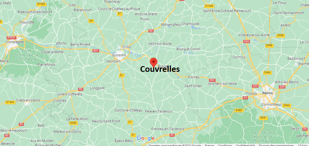 Où se situe Couvrelles (02220)