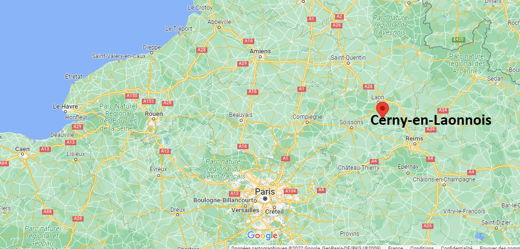 Où se trouve Cerny-en-Laonnois