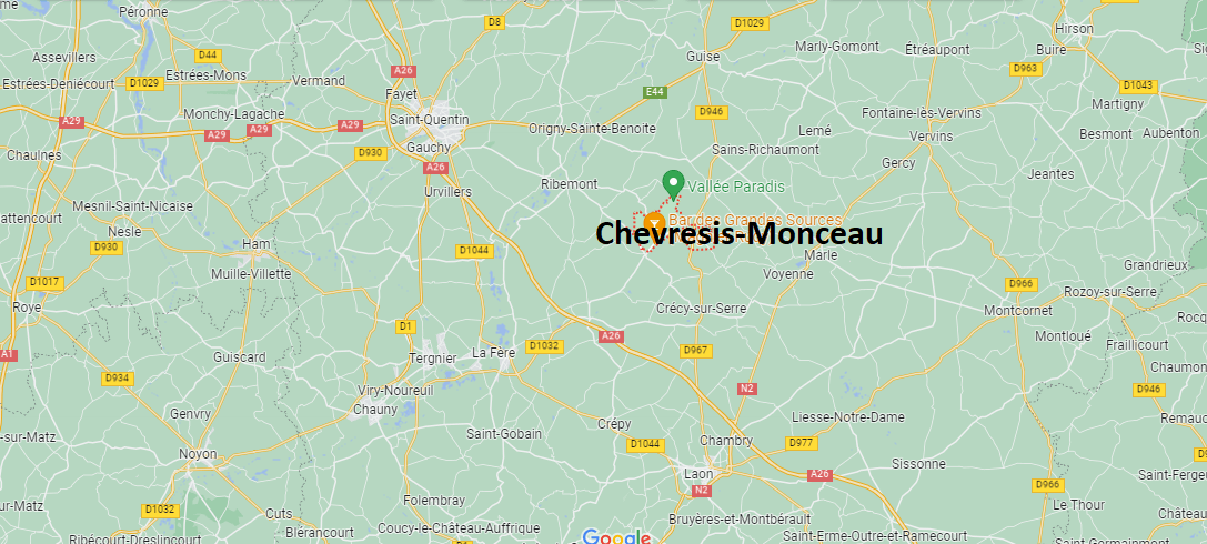 Où se situe Chevresis-Monceau (02270)