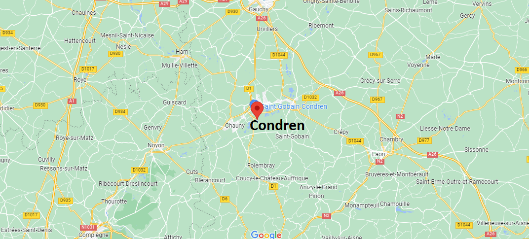 Où se situe Condren (02700)