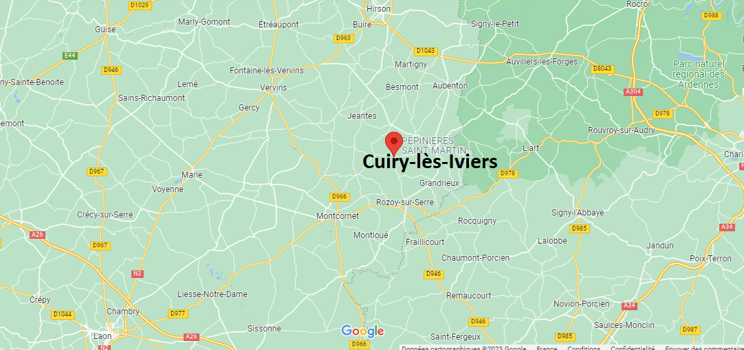 Où se situe Cuiry-lès-Iviers (02360)