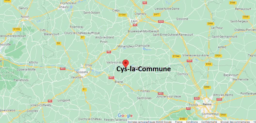 Où se situe Cys-la-Commune (02220)