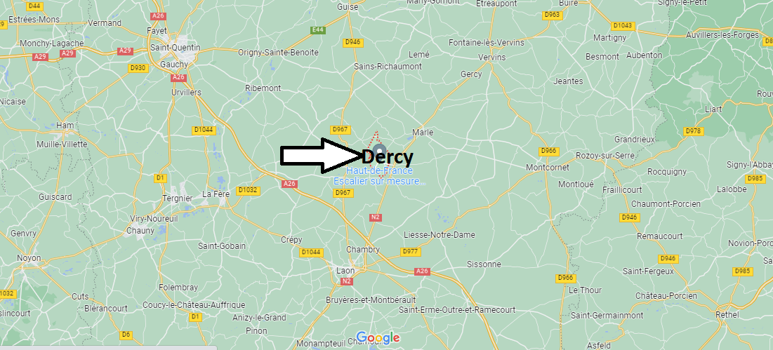 Où se situe Dercy (02270)