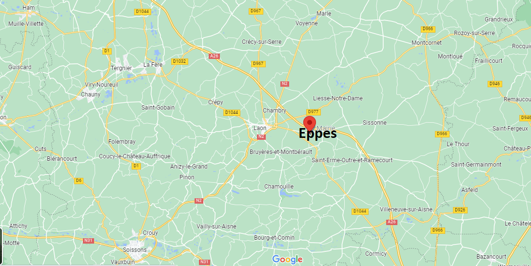 Où se situe Eppes (02840)