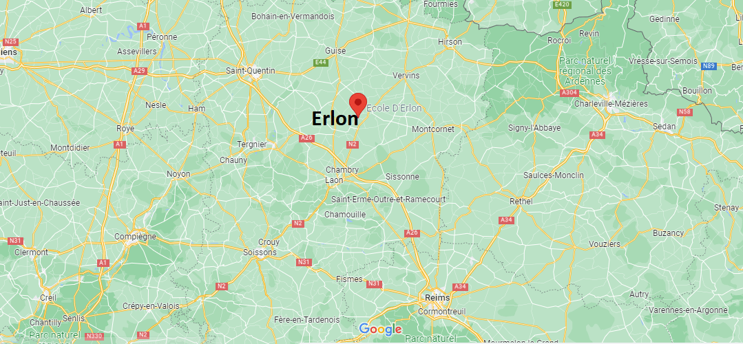 Où se situe Erlon (02250)