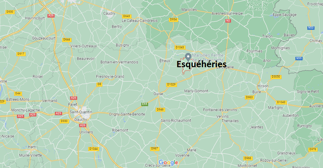 Où se situe Esquéhéries (02170)