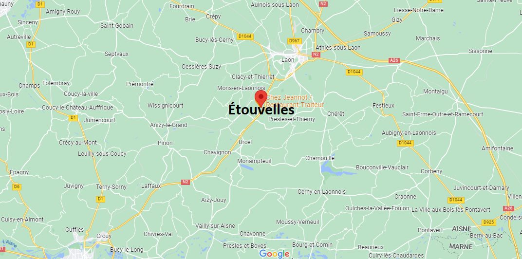 Où se situe Étouvelles (02000)