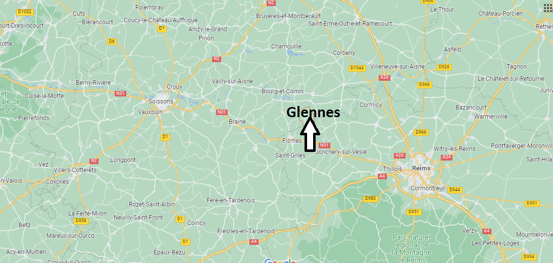 Où se situe Glennes (02160)