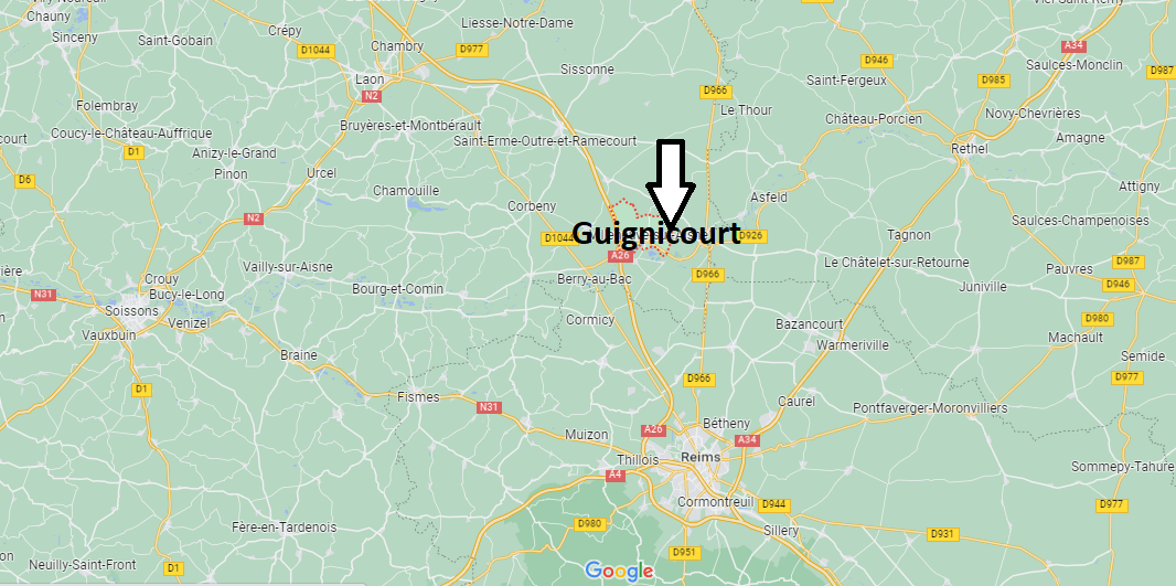 Où se situe Guignicourt (02190)
