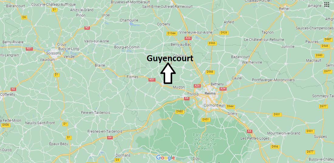 Où se situe Guyencourt (02160)