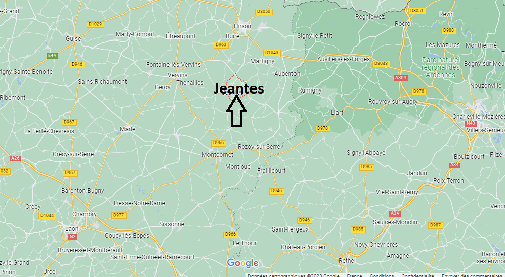 Où se situe Jeantes (02140)