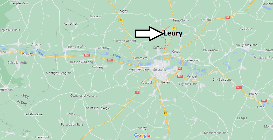 Où se situe Leury (02880)