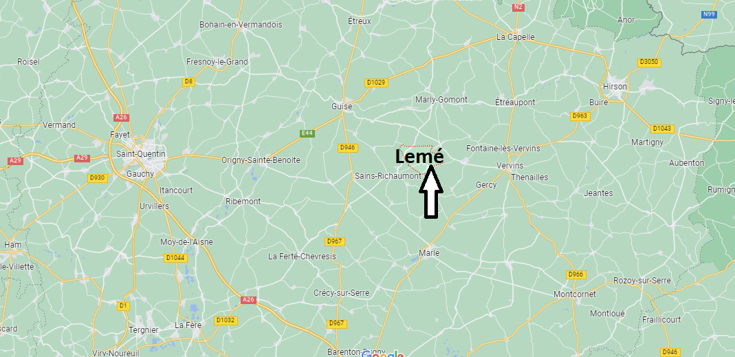 Où se situe Lemé (02140)