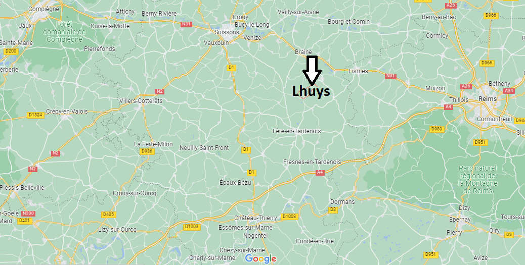 Où se situe Lhuys (02220)