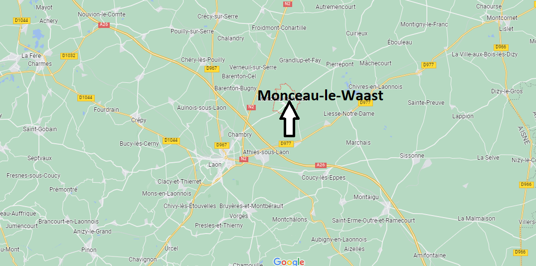 Où se situe Monceau-le-Waast (02840)