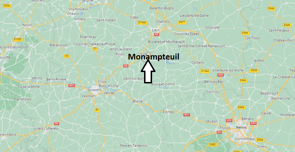Où se situe Monampteuil (02000)