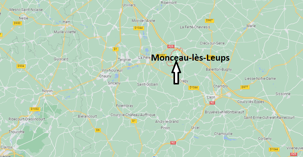 Où se situe Monceau-lès-Leups (02270)