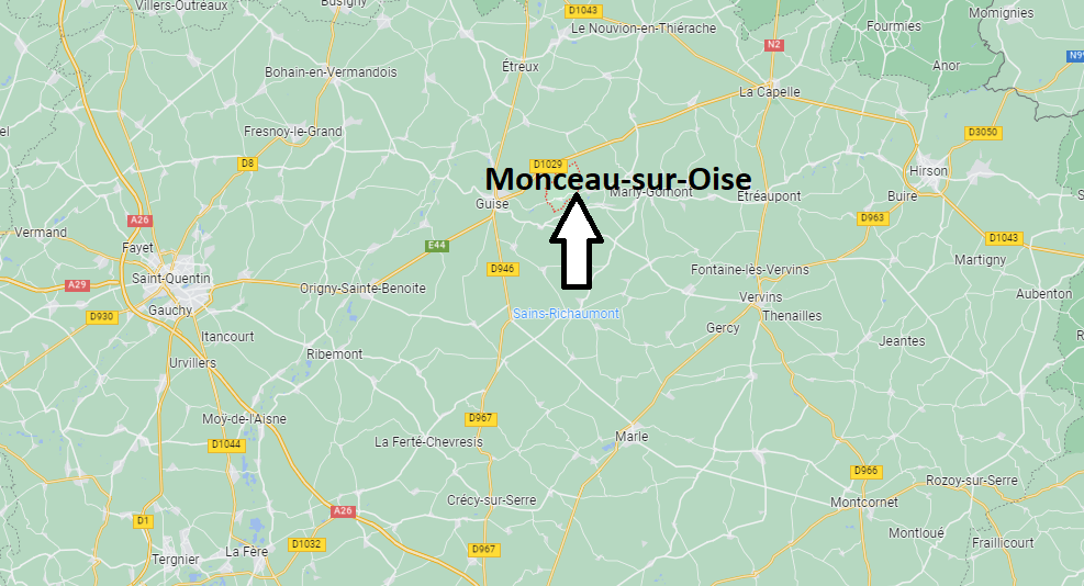 Où se situe Monceau-sur-Oise (02120)