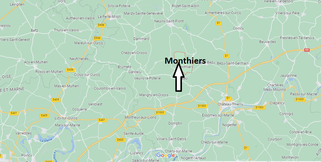 Où se situe Monthiers (02400)