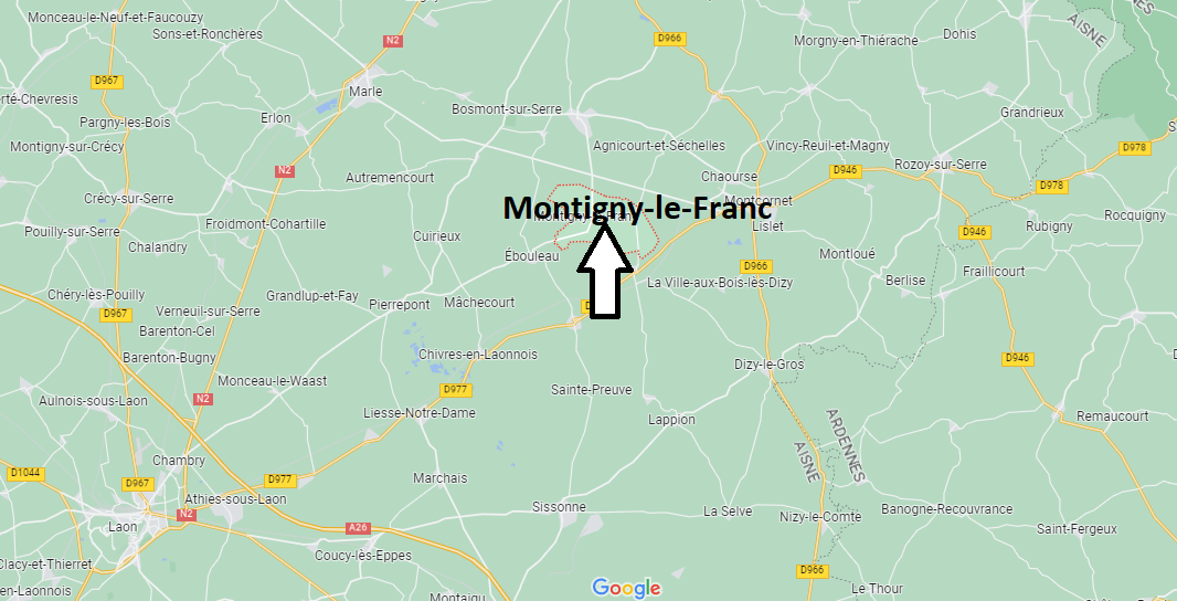 Où se situe Montigny-le-Franc (02250)