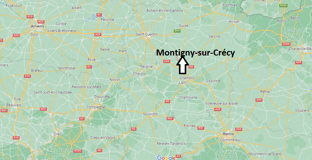 Où se situe Montigny-sur-Crécy (02270)