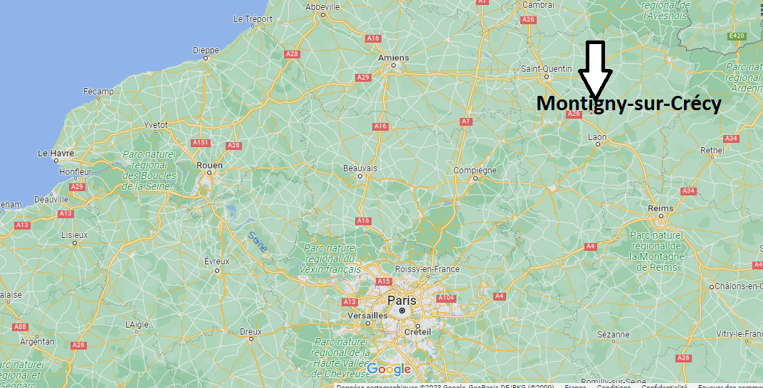 Où se trouve Montigny-sur-Crécy